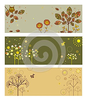 Abstract autumnal banners