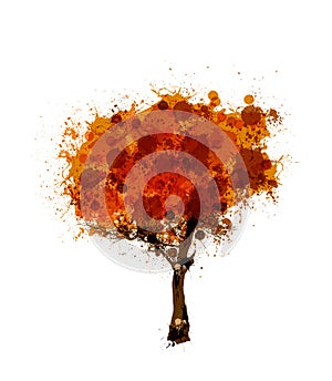 Abstract autumnal tree