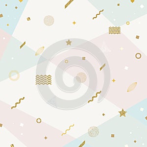 Abstract avant garde background with glitter gold geometric shapes photo
