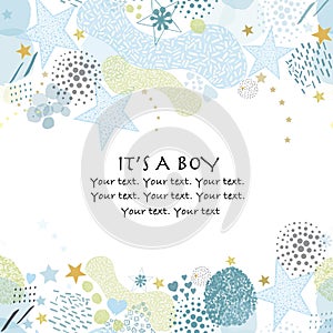 Abstract baby shower background. It`s a boy