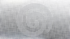 Vector Abstract Diagonal Black and Grey Halftone Dots Texture in White Background