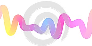 Abstract background with 3d flowing sound wavy line multicolored gradient. Digital frequency track and voice equalizer