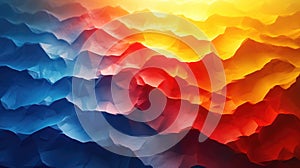 Abstract background 3d multicolored geometric shapes, saturated colors, modern abstract art