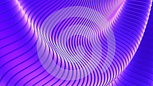 Abstract background, 3d purple color wavy stripes pattern, interesting spiral architectural minimal wallpaper