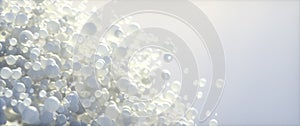 Abstract background of 3d spheres. Modern plastic pastel bubbles. Concept of science physics nano rendering glossy balls