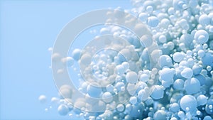 Abstract background of 3d spheres. Modern plastic pastel bubbles. Concept of science physics nano rendering glossy balls