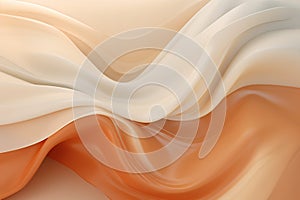 Abstract background in 3D style. Smooth colorful flowing waves in caramel, beige and ivory colors. Delicious and tasty