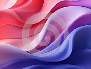 Abstract background in 3D style. Smooth colorful flowing waves in pink, lilac and blue colors