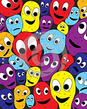 Abstract background from abstract comic faces