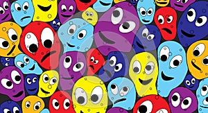 Abstract background from abstract comic faces