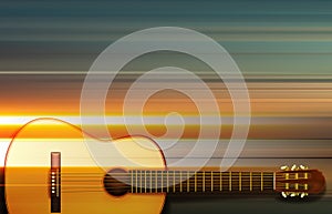 Abstract background with acoustic guitar