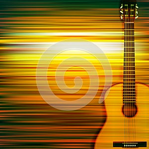 Abstract background with acoustic guitar