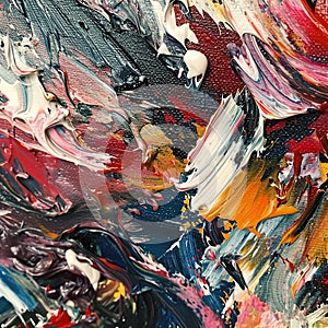 abstract background of acrylic paint splashes in different colors on canvas