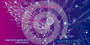 Abstract  background algorithms big data vector presentations. Deep research algorithm neural artificial intelligence