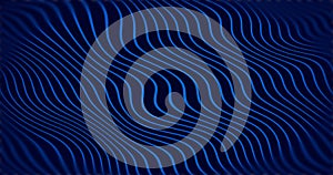 Abstract background animation of glowing blue gradation line pattern wave among dark