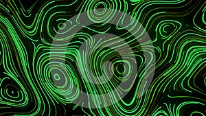 Abstract background with animation of morphing shapes, seamless loop. Motion. Colorful curves on a dark backdrop.