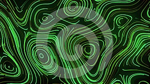 Abstract background with animation of morphing shapes, seamless loop. Motion. Colorful curves on a dark backdrop.