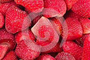 Abstract background from the appetizing frozen strawberry photo