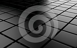 Abstract background array of black shinny cubes. 3d render