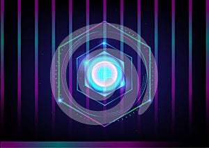 Hexagon modern icon object element technology bright circle with abstract backgrounds wallpaper pattern vector illustration EPS10