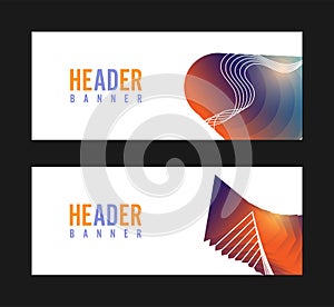 Abstract background banner template vector geometric style