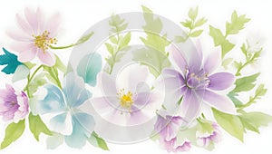 Abstract background with beautiful pastel colored flower and leaf patterns Ai Generated