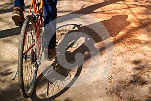 Abstract background with a bicycle on nature.