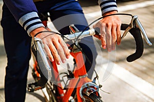 Abstract background with a bicycle on nature.