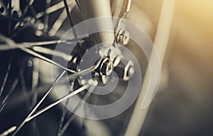 Abstract background with a bicycle wheel with bokeh