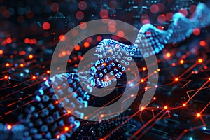 Abstract background binary code of DNA shape.