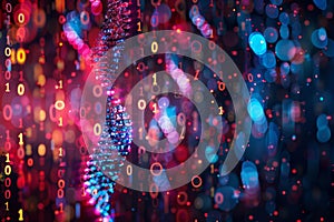 Abstract background binary code of DNA shape.
