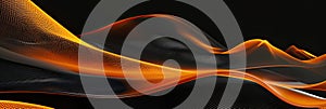 Abstract background in black and orange with a ripple effect