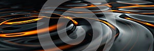 Abstract background in black and orange with a ripple effect
