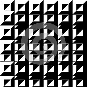 Abstract background, black and white color, square and triangl