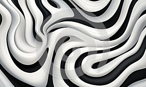 Abstract background, black and white twisty stripes.