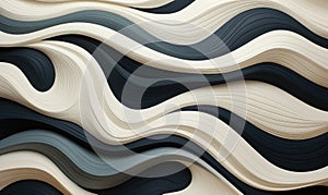 Abstract background, black and white twisty stripes.