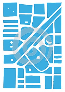 Abstract background. Blue blocks stacked on top of each other. Vector illustration.