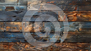 Abstract background with blue and brown wooden planks