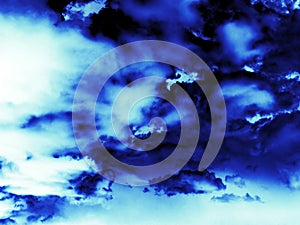 Abstract background with blue clouds in the sky