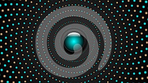 Abstract background with blue dots moving in a circle shape, vector design