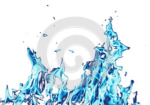 Abstract background. blue fire flames on a white background