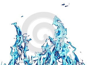 Abstract background. blue fire flames on a white background
