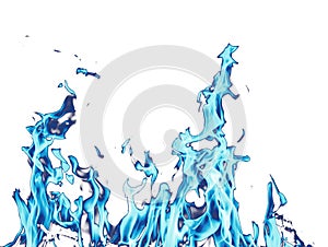 Abstract background. blue fire flames on a white background