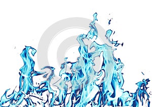 Abstract background. blue fire flames on a white background