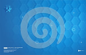 Abstract Background - Blue futuristic surface hexagon pattern Hi-tech Digital and Communication Concept design