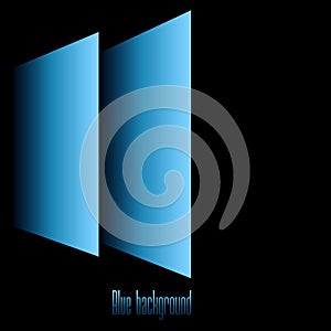 abstract background of blue gradient rectangles on dark background