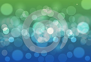 Abstract background blue and green bokeh circles. Beautiful back