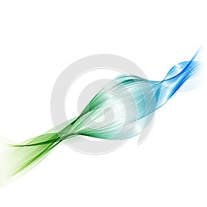 Abstract background Blue and green wave.Transparent waves smoke