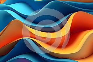 Abstract background with blue and orange colour waves