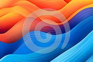 Abstract background with blue and orange colour waves